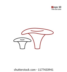 Mushroom - vector thin line icon on white background. Symbol for web, infographics, print design and mobile UX/UI kit. Vector illustration, EPS10.