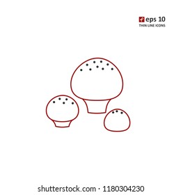 Mushroom - vector thin line icon on white background. Symbol for web, infographics, print design and mobile UX/UI kit. Vector illustration, EPS10.