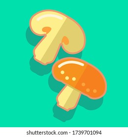 vector de hongos, verduras, alimentos frescos, ingredientes.