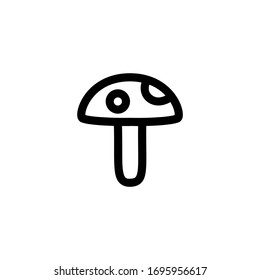 Mushroom Vegan Outline Icon Logo Vector Illustration

