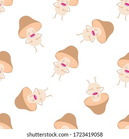 Mushroom Vegetable Seamless Pattern would be perfect for fabric, textile, gift wrap, wallpaper, surface designer, background, backdrop, and ornament.