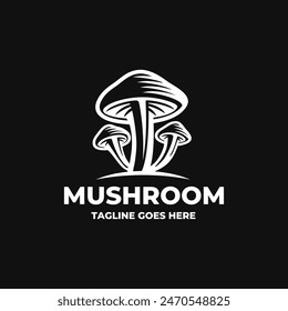Mushroom vintage logo design, mushroom vector illustration design