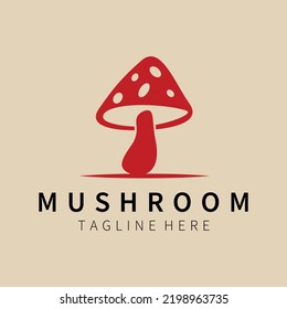 Mushroom vintage logo, icon and symbol, vector illustration design