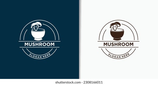 mushroom vintage logo vector, plants logo