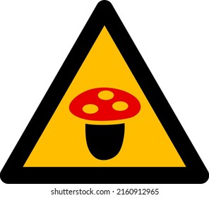 Mushroom warning vector illustration. Flat illustration iconic design of mushroom warning, isolated on a white background.