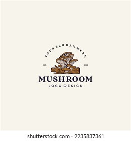 Mushroom and wood logo design