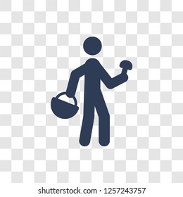Mushrooming icon. Trendy Mushrooming logo concept on transparent background from Activity and Hobbies collection