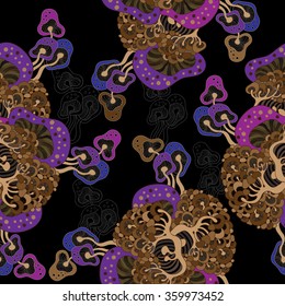 Mushrooms 2. Seamless pattern. Vector illustration.
