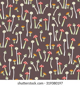 mushrooms, autumn, pattern vector