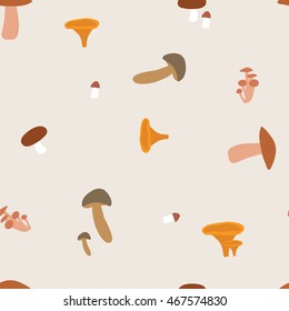 mushrooms. Autumn  - seamless pattern. 