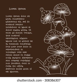 Mushrooms background. Template menu, banner, cover