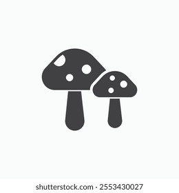 Mushrooms black solid vecor icon