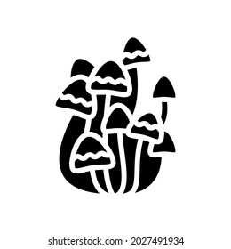 mushrooms boho glyph icon vector. mushrooms boho sign. isolated contour symbol black illustration