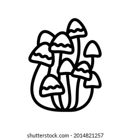 mushrooms boho line icon vector. mushrooms boho sign. isolated contour symbol black illustration