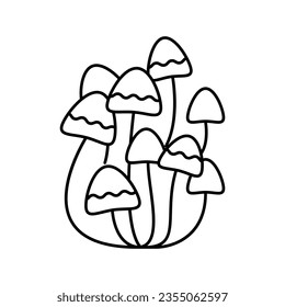 mushrooms boho line icon vector. mushrooms boho sign. isolated contour symbol black illustration