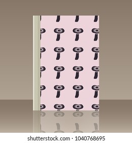 Mushrooms and Book. Realistic image of the object with reflection