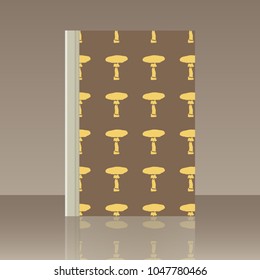 Mushrooms and Book. Realistic image of the object with reflection