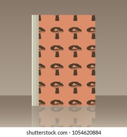 Mushrooms and Book. Realistic image of the object with reflection