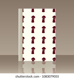 Mushrooms and Book. Realistic image of the object with reflection