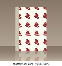 Mushrooms and Book. Realistic image of the object with reflection