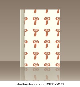 Mushrooms and Book. Realistic image of the object with reflection