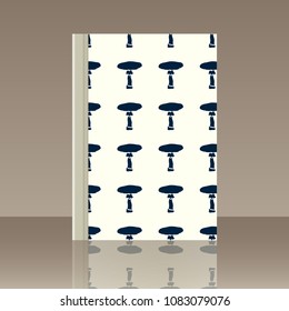 Mushrooms and Book. Realistic image of the object with reflection