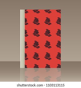 Mushrooms and Book. Realistic image of the object with reflection