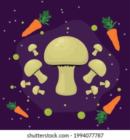 mushrooms and carrots healthy food