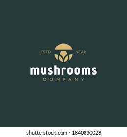 Mushrooms company logo design template. Vector illustration.