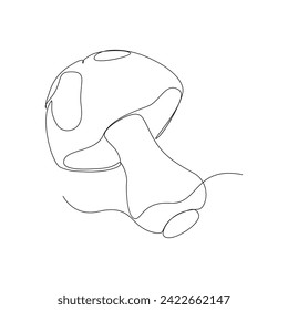 Mushrooms Continuous single line  art drawing and illustration vector design