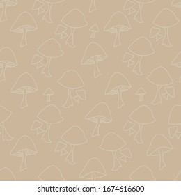 Mushrooms creating a texture background tan on tan repeat pattern surface design