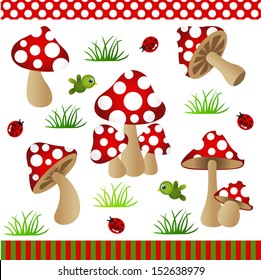 Mushrooms Digital Collage 