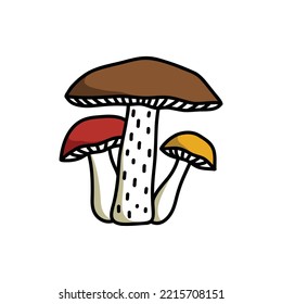 icono del doodle de hongos, ilustración vectorial