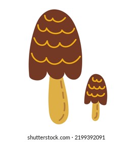 mushrooms in doodle style vector