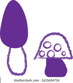 Mushrooms. Drawn with a brush. White background.Vector illustration for your business. Cartoon style.
