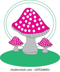 mushrooms drawn in the cartoon