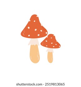 Design plano de cogumelos para cartões