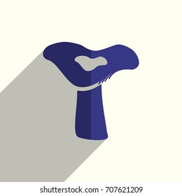 Mushrooms flat icons with of shadow. Simple vector illustration