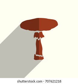 Mushrooms flat icons with of shadow. Simple vector illustration