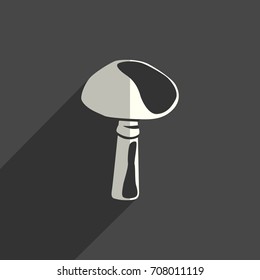 Mushrooms flat icons with of shadow. Simple vector illustration