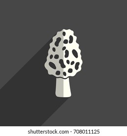 Mushrooms flat icons with of shadow. Simple vector illustration