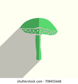 Mushrooms flat icons with of shadow. Simple vector illustration