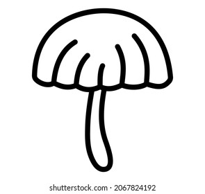 Mushrooms flat line icon. Poisonous and edible mushroom symbol. Outline sign for mobile concept and web design, store.