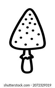 Mushrooms flat line icon. Poisonous and edible mushroom symbol. Outline sign for mobile concept and web design, store.
