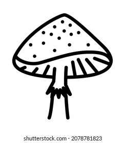 Mushrooms flat line icon. Poisonous and edible mushroom symbol. Outline sign for mobile concept and web design, store.