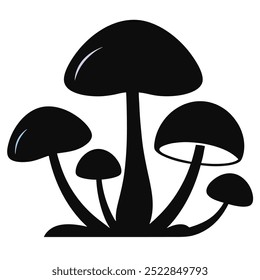 Mushrooms food silhouette vector for culinary organic and healthy themed designs