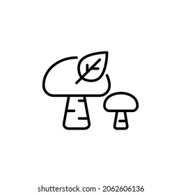 Mushrooms in a forest. Pixel perfect, editable stroke line art icon