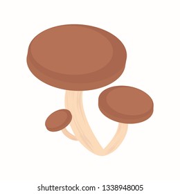 Mushrooms. Fresh mushrooms isolated on white background. Icon. Vector illustration. EPS 10.