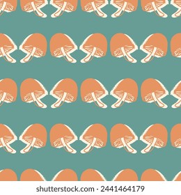 Mushrooms Fungi Vector Seamless Pattern