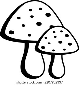 Mushrooms or fungus Vector Icon Design, Autumn or Fall activities Symbol, deciduous weather Sign, harvesting season Elements Stock illustration, Toadstool Concept